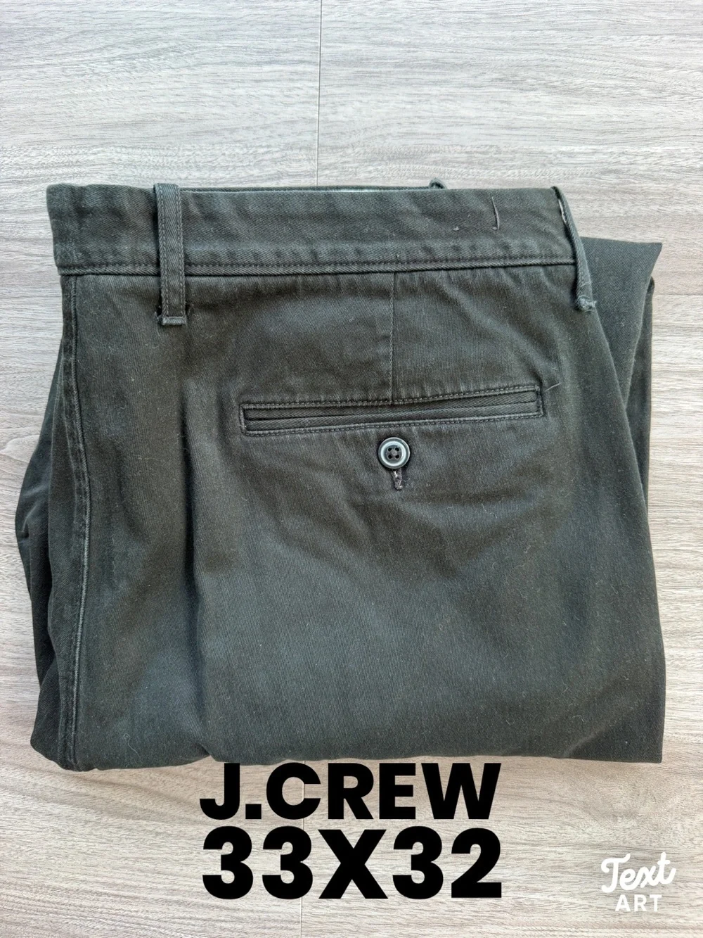 J.Crew Mens 770 Straight Fit Stretch Chino Pants Mens 33x32 Black Flat Front